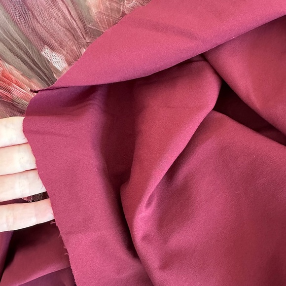 Hutch Burgundy Floral Tiered Maxi Dress, hemmed to midi length - Picture 12 of 12